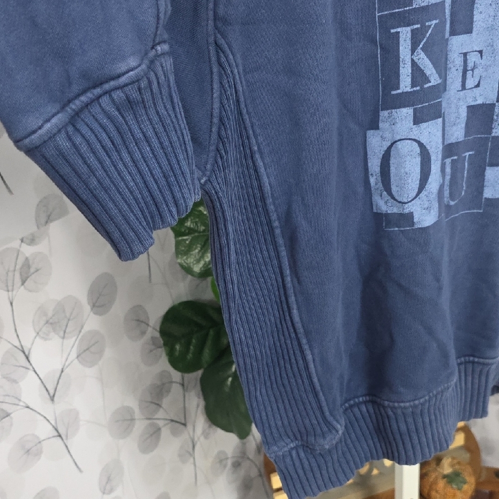 Aerie "Checked Out" Acid Wash Blue Graphic Sweatshirt - Small Oversized - Picture 4 of 7